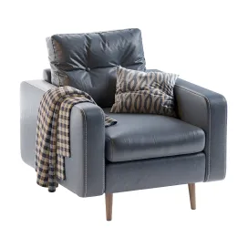 Deans chair leather blue